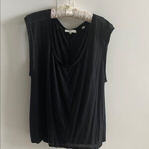 Vince - Elegant Black Cotton Sleeveless Top